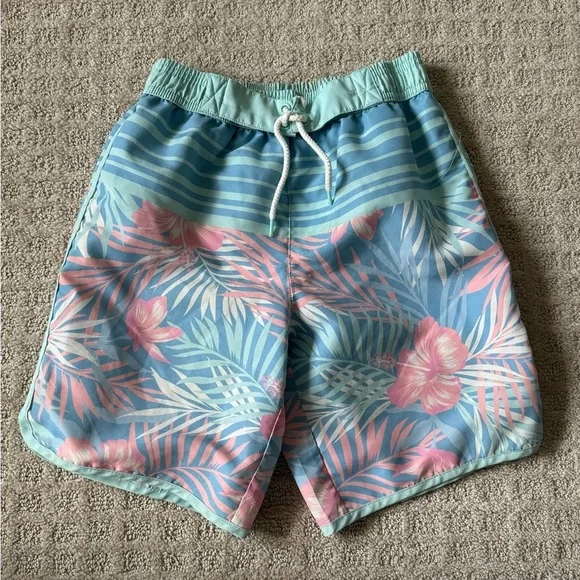 Tommy Bahama boys tropical flower print swimming shorts trunks size 7 8 years - Picture 1 of 3